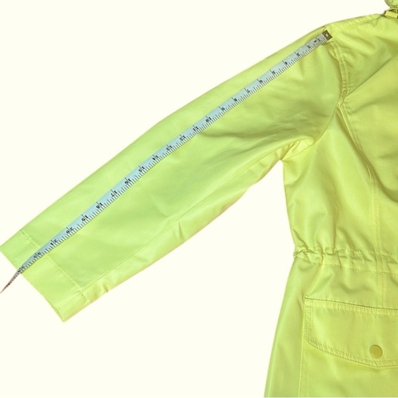 Talbots Hooded Canvas Yellow & Mint Green Anorak Rain Coat Jacket, size XLP - Picture 13 of 15